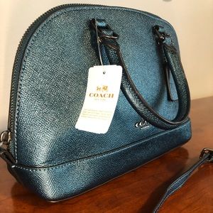 Coach Mini Sierra metallic dark turquoise bag